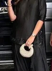 black silk farshi suit